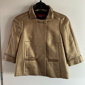 Hugo Boss gold cropped blazer sz 4